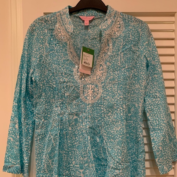 HP🎉 NWT Lilly Pulitzer Sarasota Tunic (“Shorely Blue”) - Picture 4 of 12